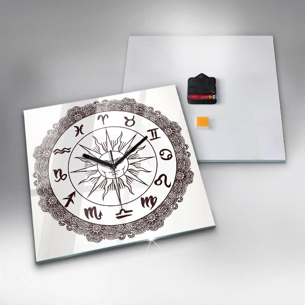 Reloj de pared cuadrado Signos del zodiaco decorativos