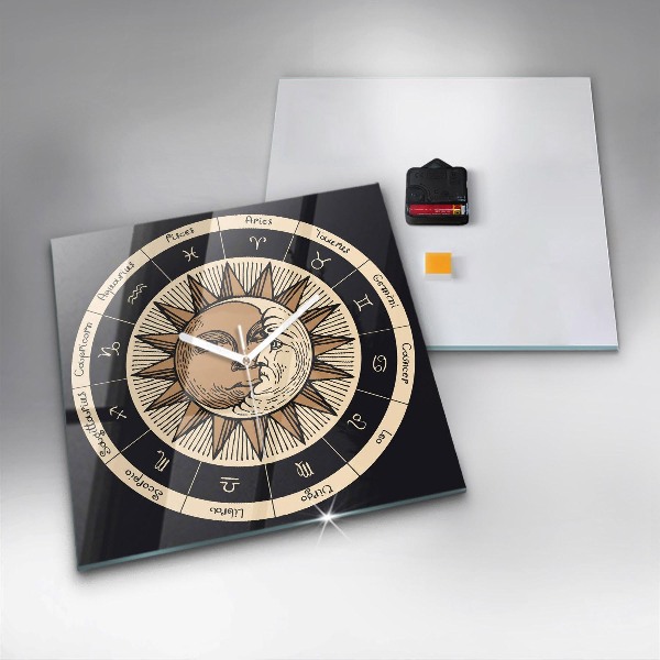 Reloj cuadrado El Sol y los zodíacos