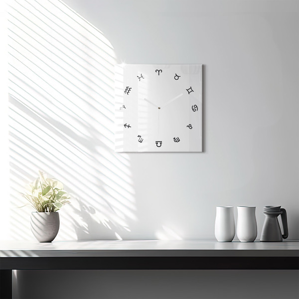 Reloj de pared cuadrado Zodíaco minimalista