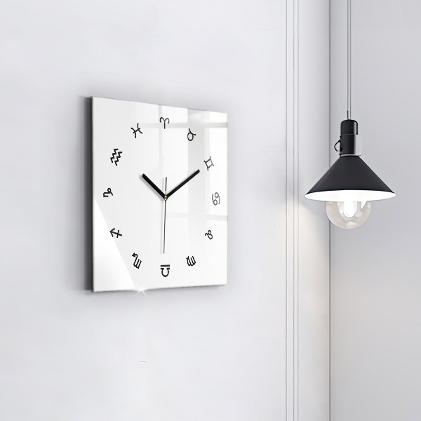 Reloj de pared cuadrado Zodíaco minimalista