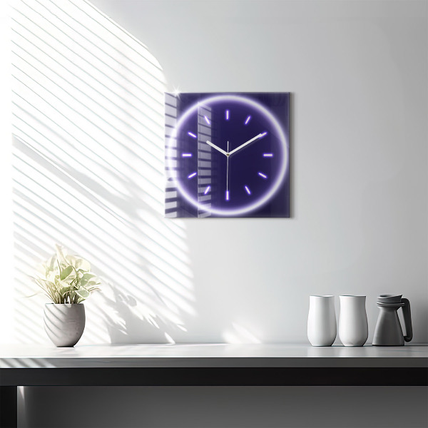 Reloj de pared cuadrado Guiones de neón