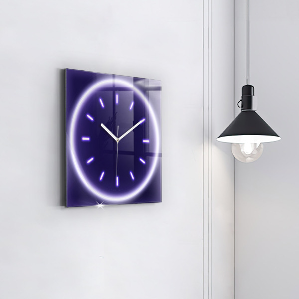 Reloj de pared cuadrado Guiones de neón