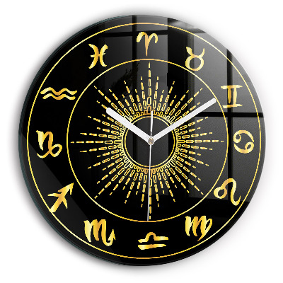 Reloj de cristal redondo Signos del zodiaco