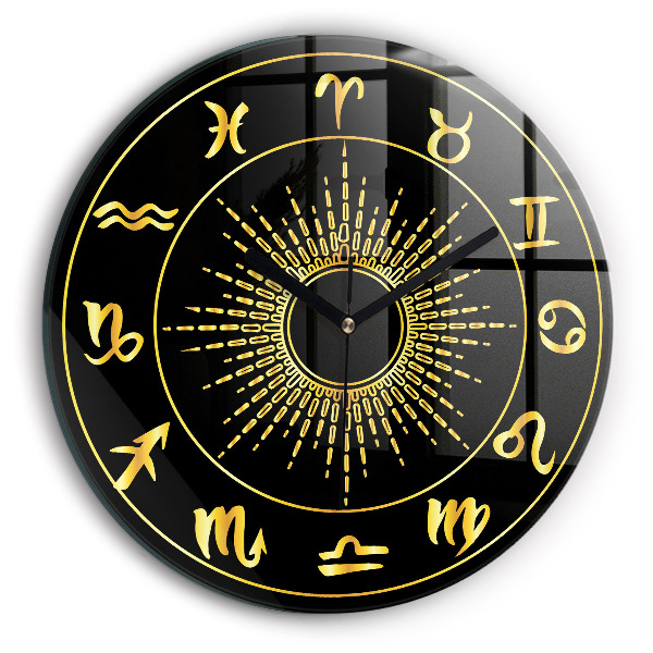 Reloj de cristal redondo Signos del zodiaco