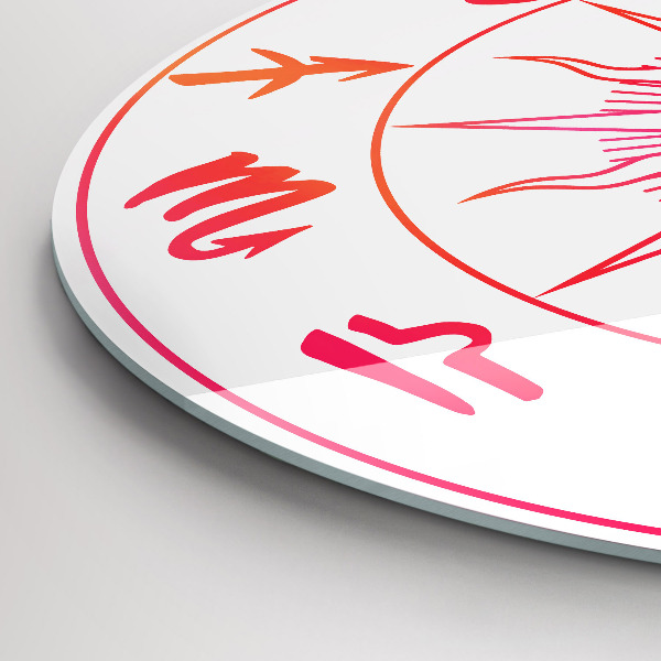 Reloj de cristal redondo Signos zodiacales de colores