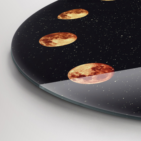 Reloj de cristal redondo Fases de la luna