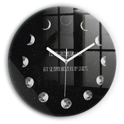 Reloj de pared redondo Fases de la luna e inscripción
